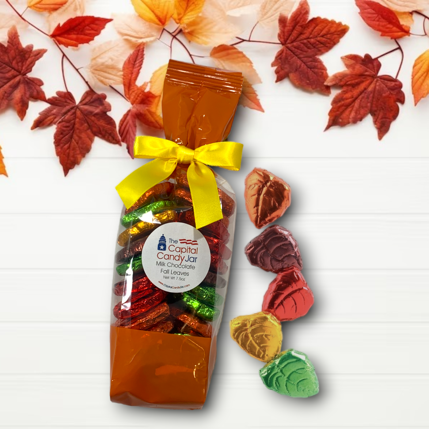 Foil Wrapped Milk Chocolate Fall Leaves (7oz Bag)