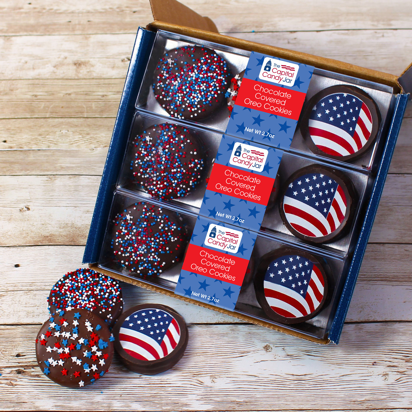 Chocolate Covered OREO® Cookies-Patriotic – Capital Candy Jar